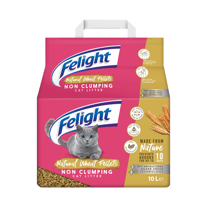 Felight Natural Wheat Pellets Non Clumping Cat litter