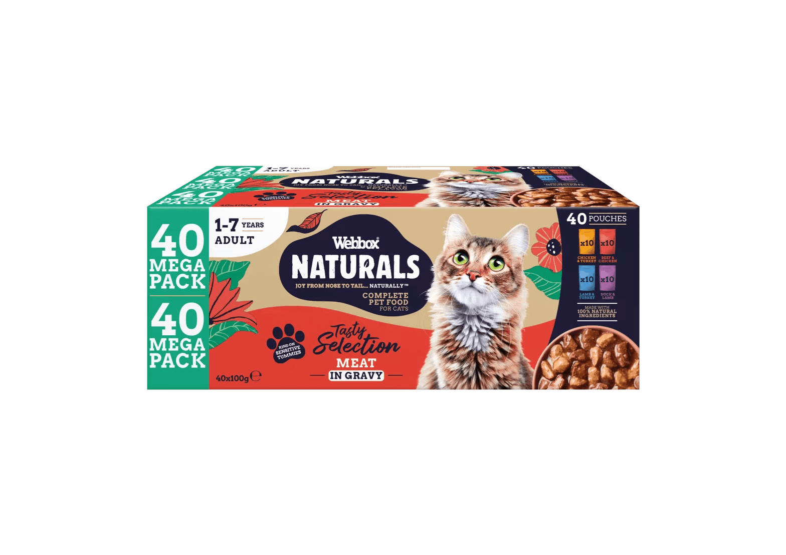 Webbox Natural Cat Pouch Megapack - Meat Selection in Gravy