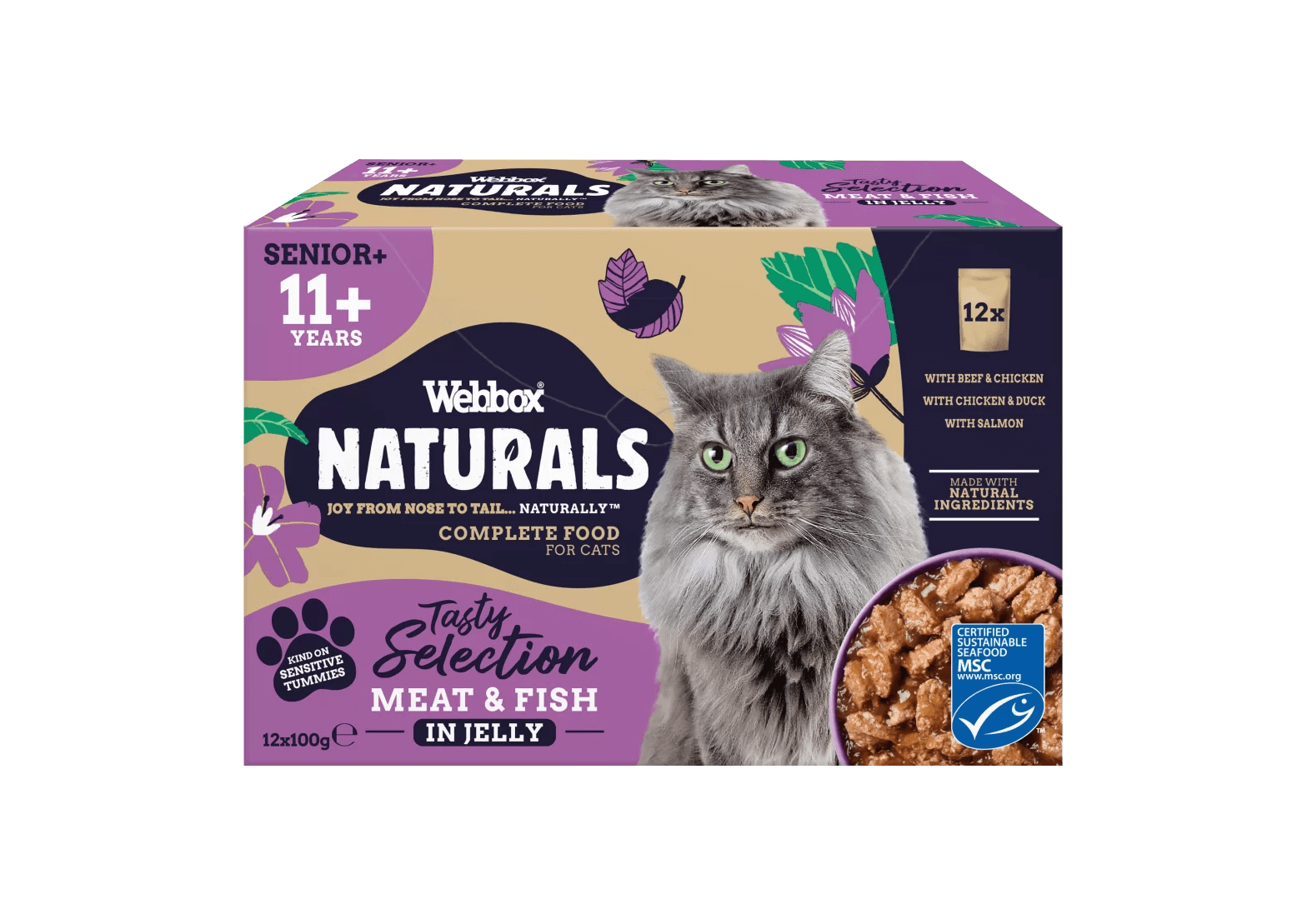 Webbox Naturals Senior 11+ Pouch Multipack in Jelly Wet Cat Food